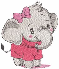 Baby girl elephant embroidery design