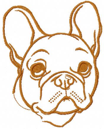 Bulldog one colored free embroidery design