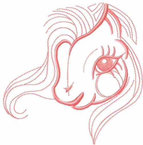 Pink pony face free embroidery design
