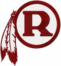 Redskins r logo embroidery design