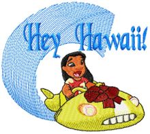 Lilo Hey Hawaii embroidery design