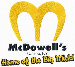 McDowells logo embroidery design