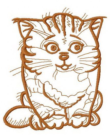 Confused cat 2 machine embroidery design