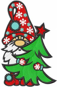 Gnome with christmas tree