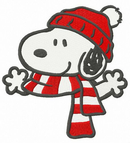 Warm winter set for Snoopy machine embroidery design