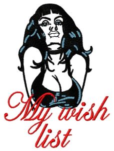 Christmas wish list embroidery design