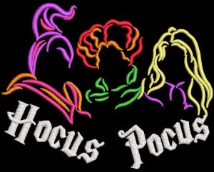 Hocus pocus embroidery design