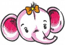 Baby elephant muzzle embroidery design