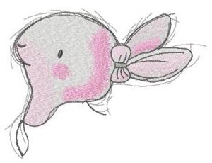 Marvelous bunny girl muzzle embroidery design