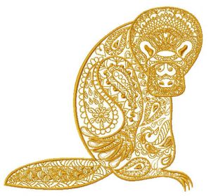 Mosaic platypus embroidery design