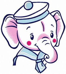 Elephant boy embroidery design