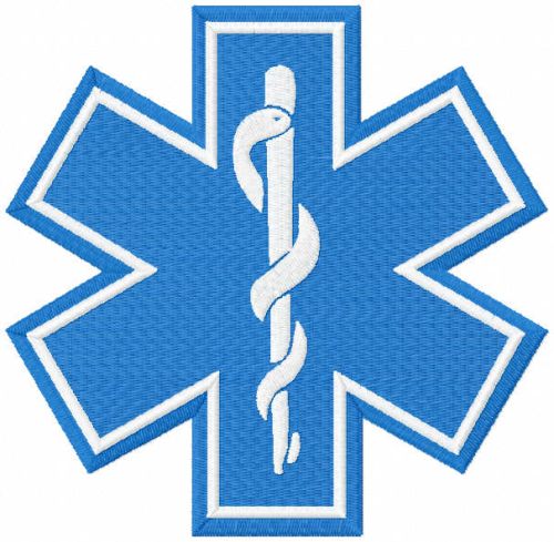 Star of life logo embroidery design