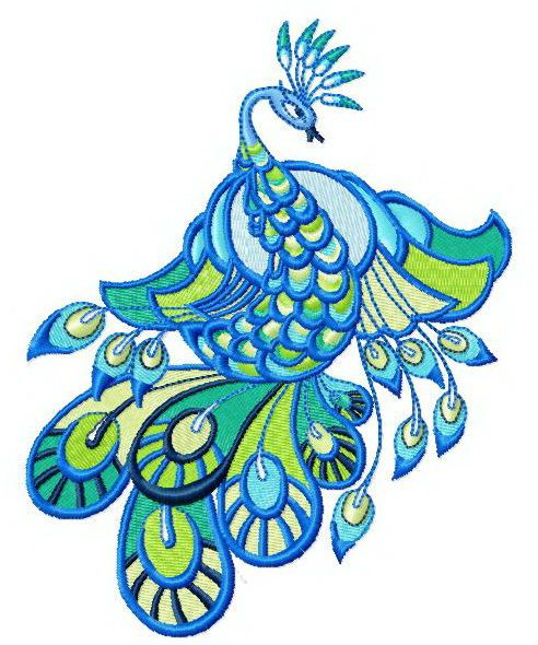 Peacock embroidery design 2