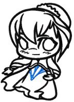 Chibi Anna applique embroidery design