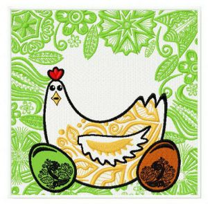 Easter hen embroidery design
