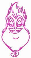 Sea witch Ursula embroidery design