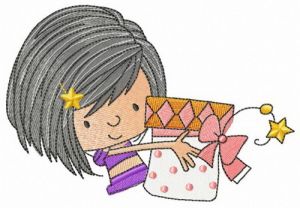 My big present embroidery design