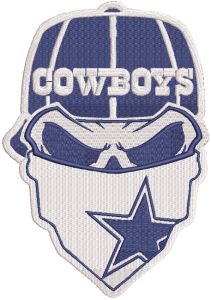 Dallas Cowboys Skull logo embroidery design