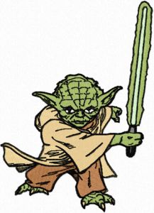 Yoda Attack embroidery design