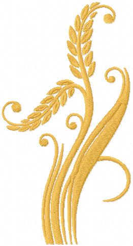 Stems wheat free machine embroidery design