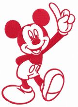 Mickey Mouse number one embroidery design