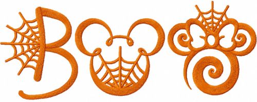 Mickey boo embroidery design