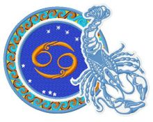 Zodiac sign Cancer 2 embroidery design
