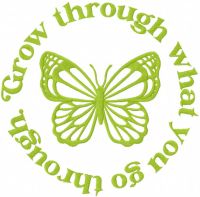 Grow through what you go through embroidery design