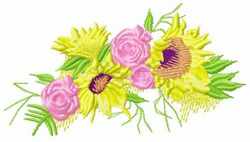 Summer wreath machine embroidery design