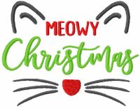 Meowy Christmas free embroidery design