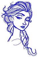 Elsa sketch 4 embroidery design