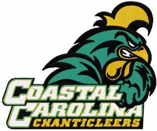 Coastal Carolina Chanticleers logo machine embroidery design
