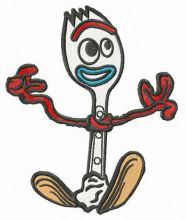 Scared Forky embroidery design