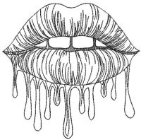 Mouth outline embroidery design