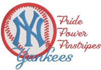 New York Yankees pride power pinstripes embroidery design