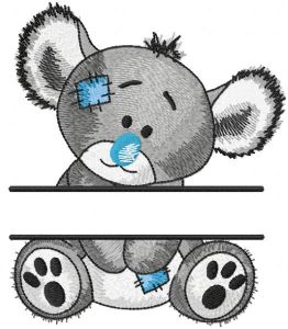 Koala split embroidery design