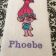 embroidered towel with princess poppy design