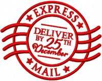 Express mail deliver by 25th december embroidery design