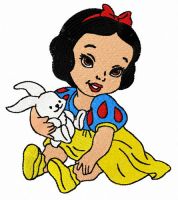 Modern Snow White embroidery design