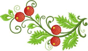 Branch with berry embroidery design