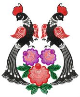 Peacock pair embroidery design
