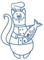 Chef cat 11 embroidery design