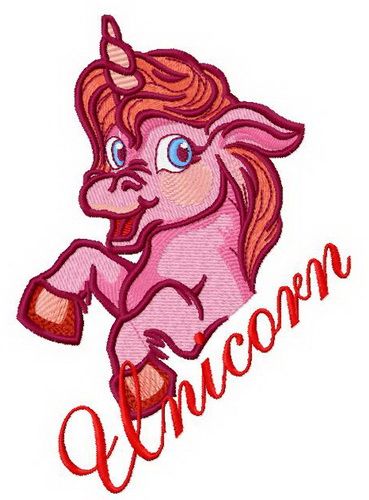Pink unicorn 3 machine embroidery design