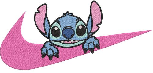 Nike curious Stitch embroidery design