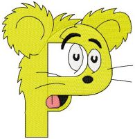 Dr. Seuss alphabet letter P embroidery design