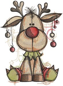 Rudolf Christmas Time embroidery design