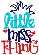Little Miss Thing embroidery design