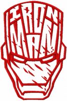 Iron Man stylish helmet embroidery design