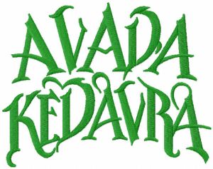 Avada Kedavra embroidery design