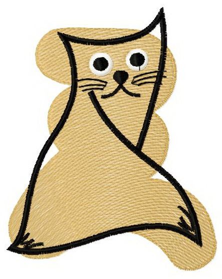 Beige cat 1 machine embroidery design